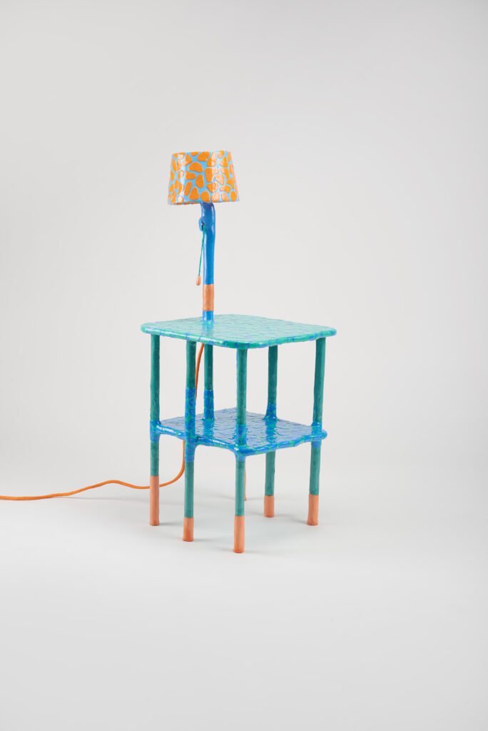 Night table + Lamp by Diego Faivre