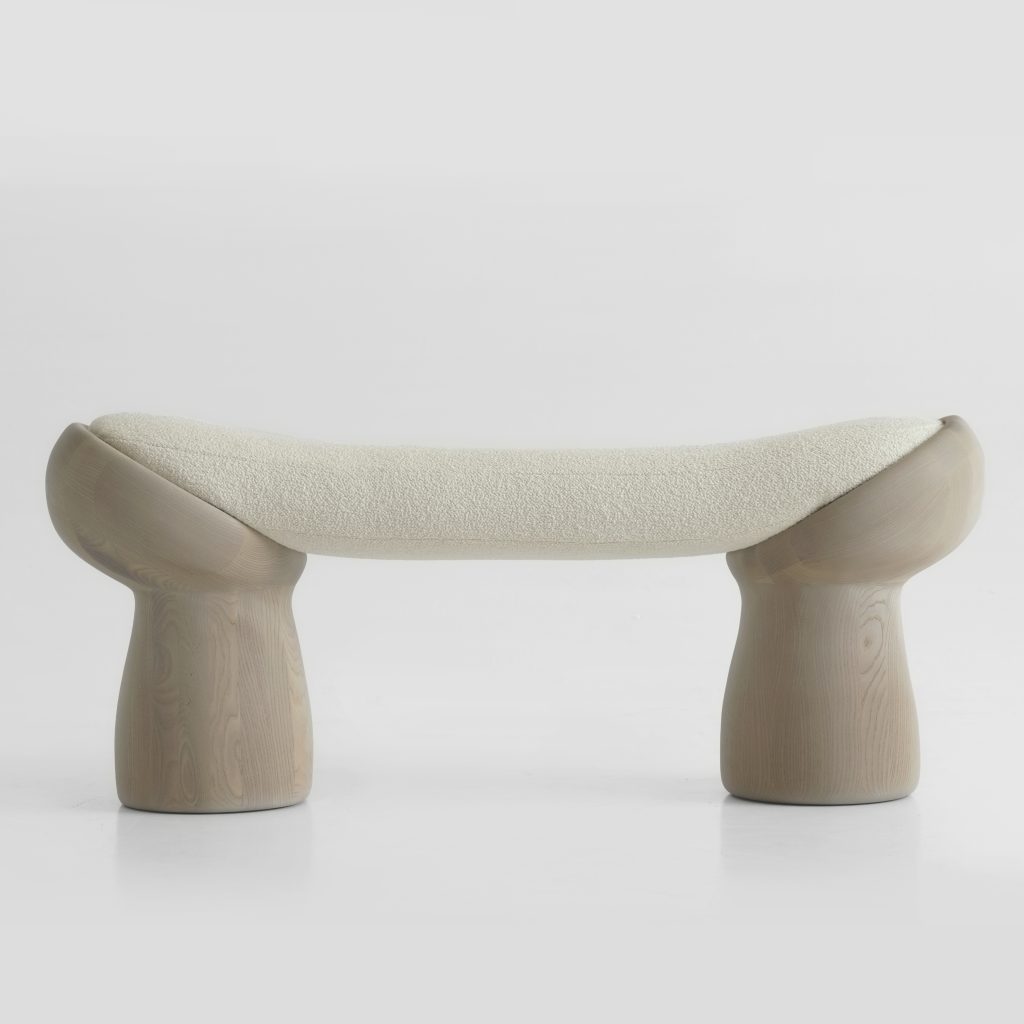 Wood and Upholstery Boho Chic Benches
