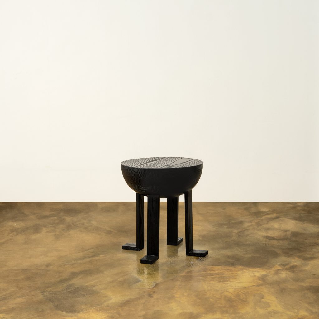Wire-Brushed Black Solid Oak Side Table by Animate Objects