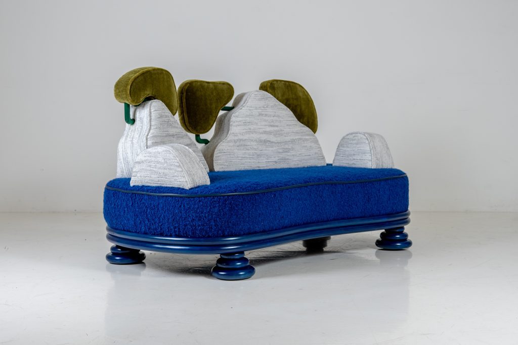 Radical Canapé des Calanques settee inspired by côte d'azur landscape.