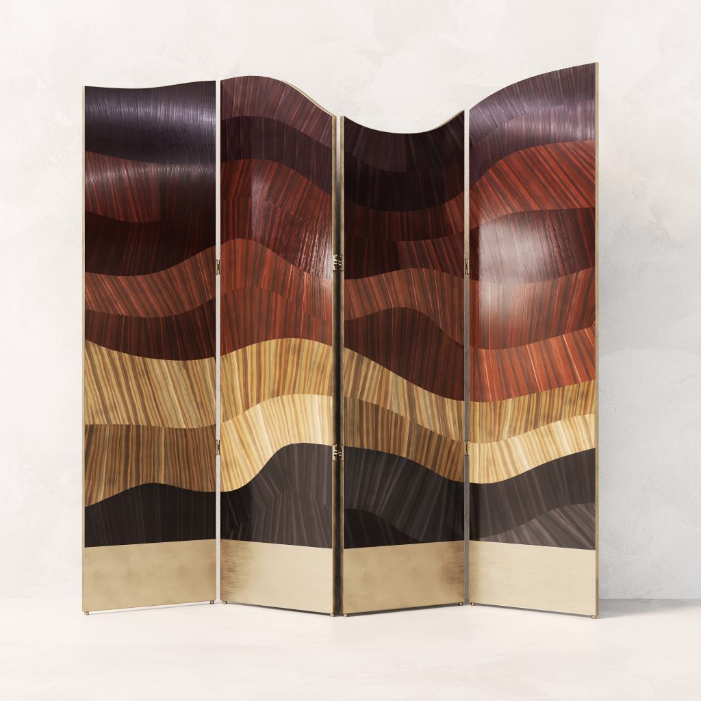 Art Deco Inspired Room Divider Made From Oak