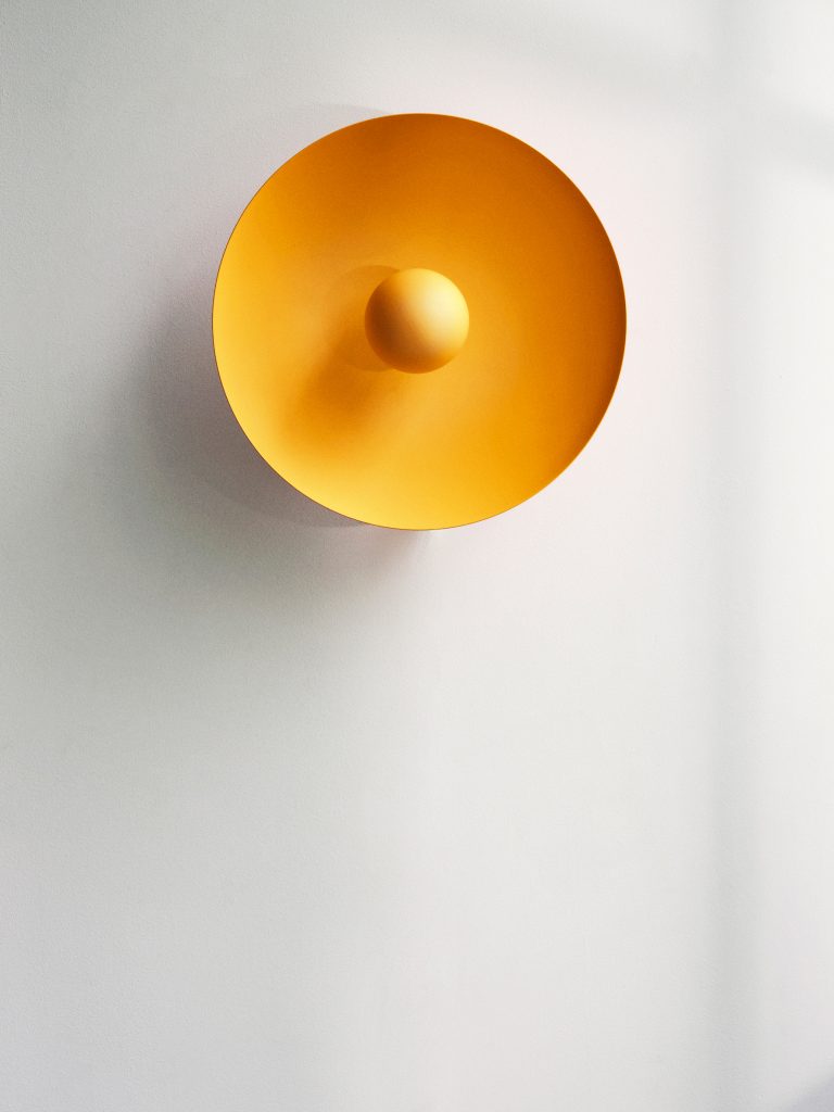 Orange Maximalist and Space Age Metal Wall Lamps