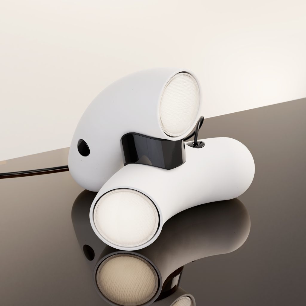 White Space Age Table Lamp