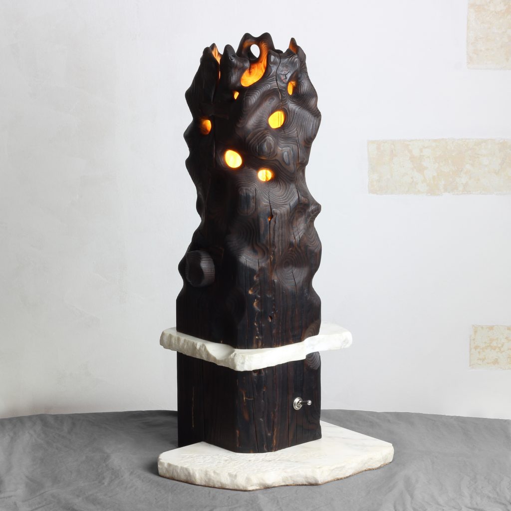 Volcano Brutalist Table Lamp by Gábor Góbi 