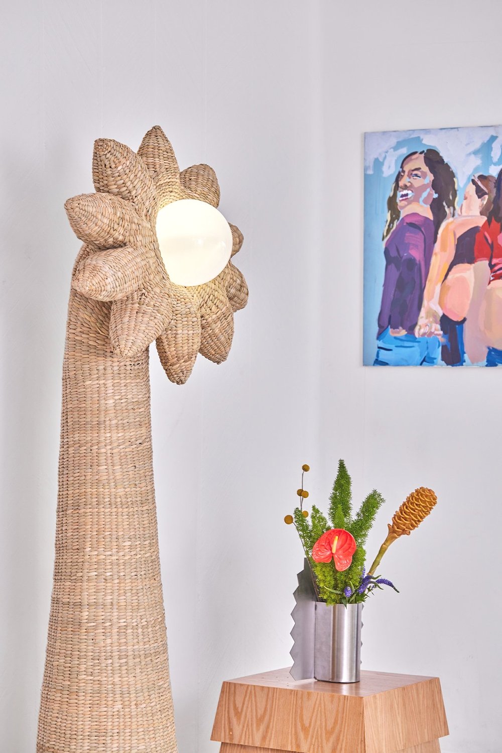 Kuni Natural Fibre Woven Floor Lamp from Mexico by Joyful Objects, Yes!