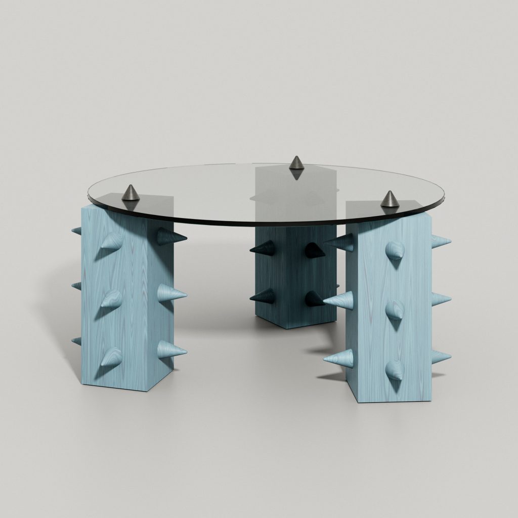 Cena – Sky-Blue Wood and Aluminum Coffee Table
by DONÓ Design