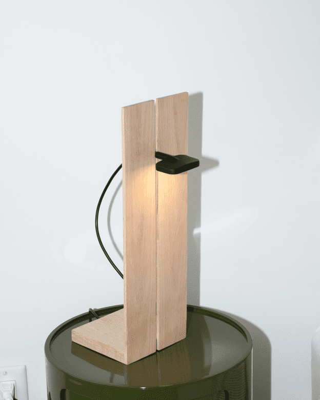 Fence Light – Oak Table Lamp by Calen Knauf Studio 