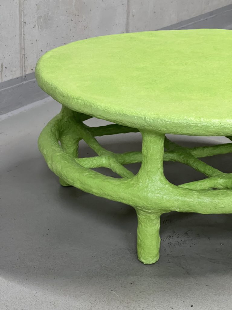 Green Oval Paper -mâché Coffee Table