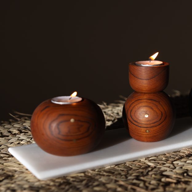 Attakai – Tea Light Candle Holder Set Of 2 by WANAS