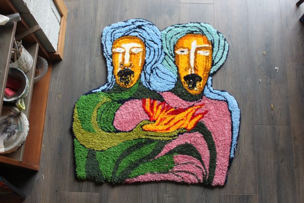 Couple – Decorative Wall Hanging or Rug by Ia Liparteliani