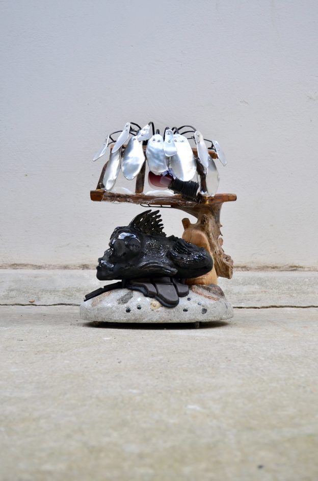Fiji Mermaid – Multimaterial Sculptural Table Lamp by Leo Maher