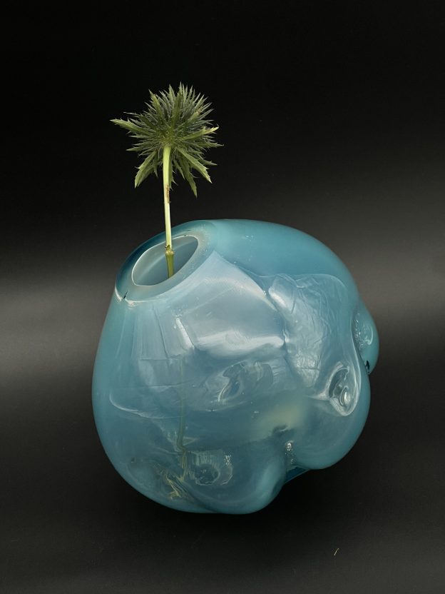 Rip No. 3 – Opaline Blue Glass Blown Vase
by Studio Ella EInhell