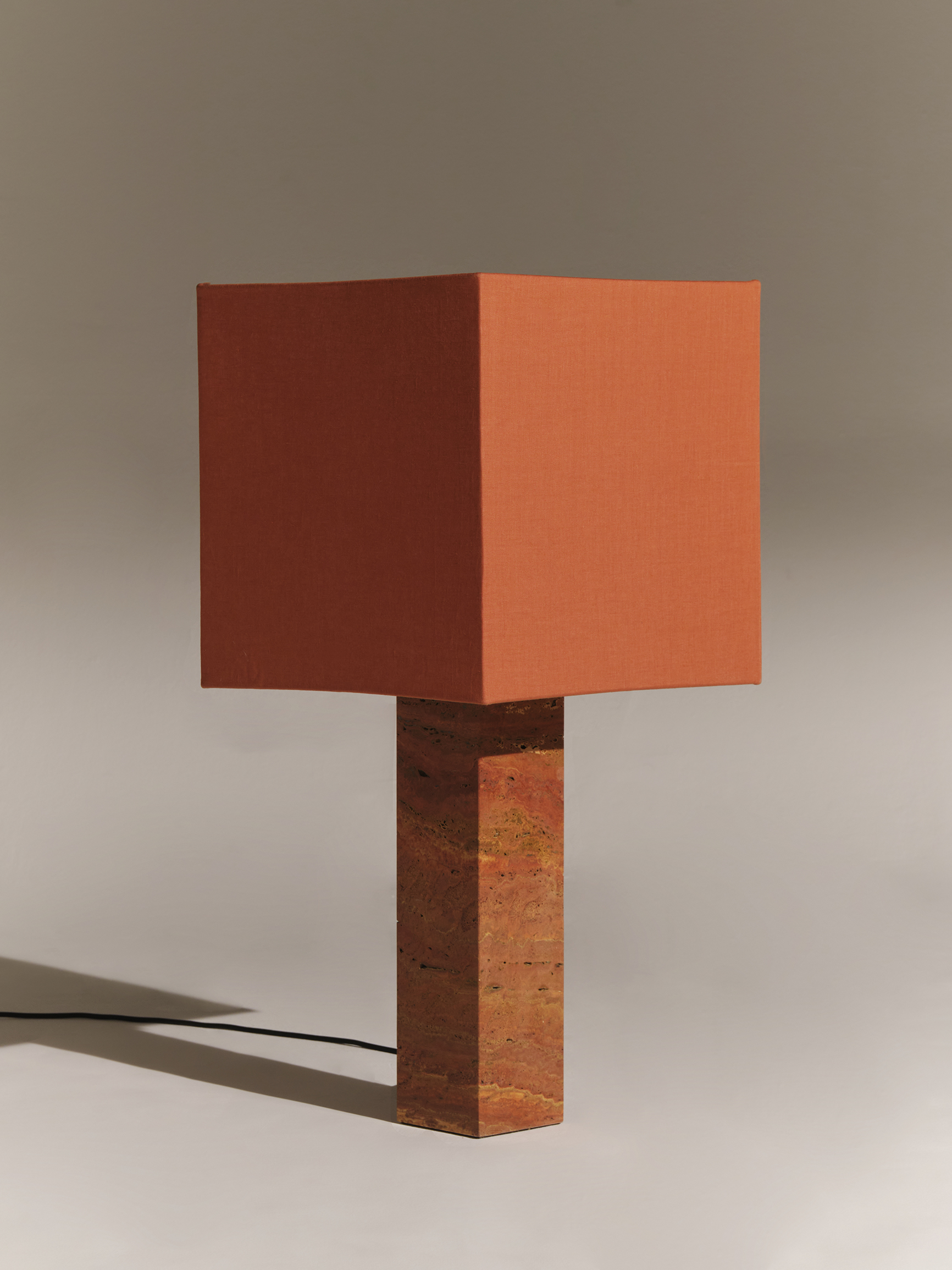 Roma Squared – Large Red Travertine Table Lamp
by NASSI LAMPS