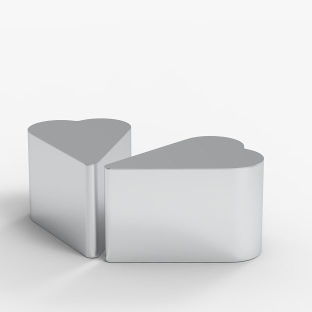 Heart Sst – Stainless Steel Side Table by oitoproducts