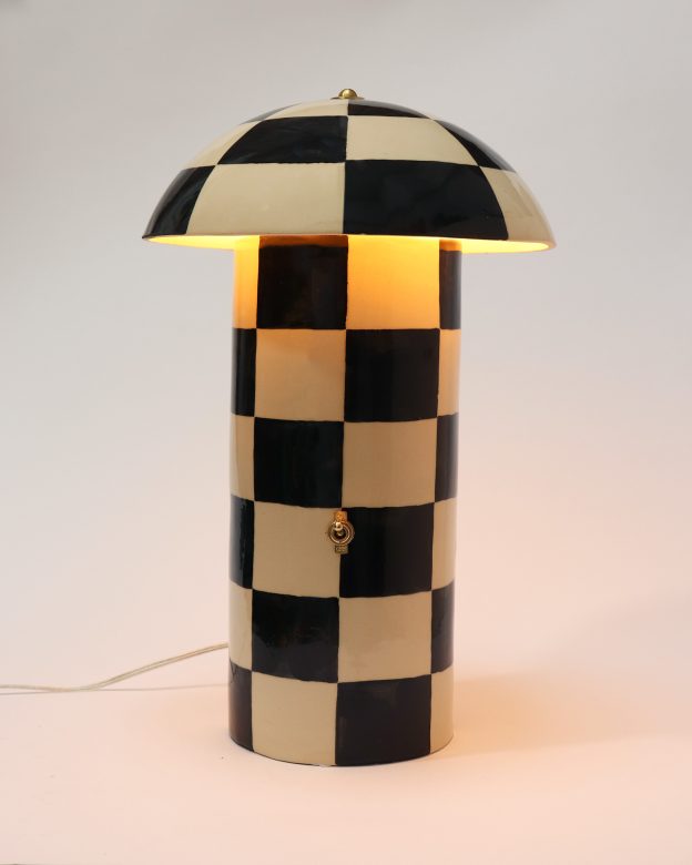 Checkered Mushroom Lamp by Streicher Goods