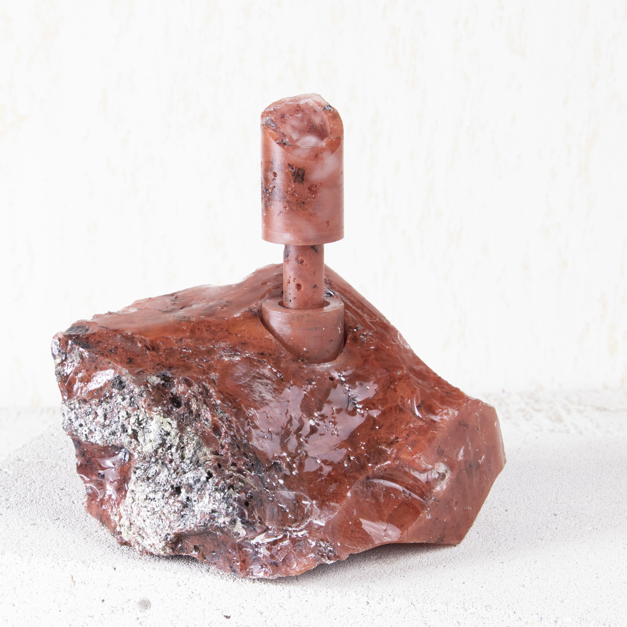 “abra Candelabra” Manmade Red Glass Candleholder by Studio DO