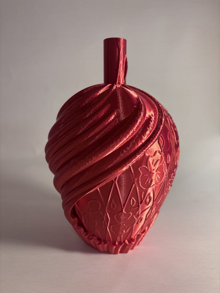 Underneath Me – 3D Printed Red Vases by Federica Zama