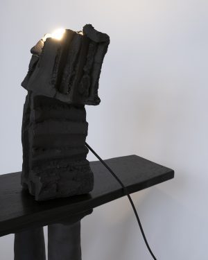 Rupture - Black Clay Lamp