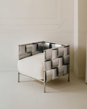 Braid Armchair - Stainless Steel / Linen