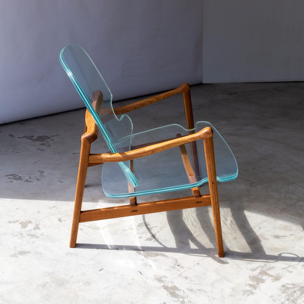 Serena – Glass & Wood Armchair