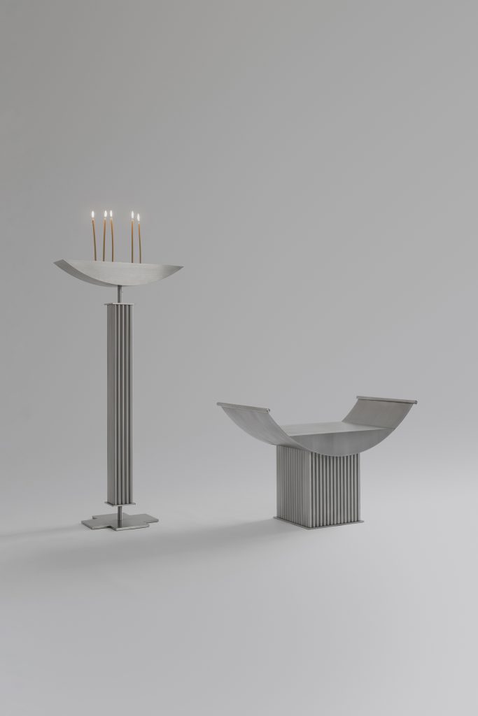 Lux Æterna Candleholder & Stool by sashaxsasha