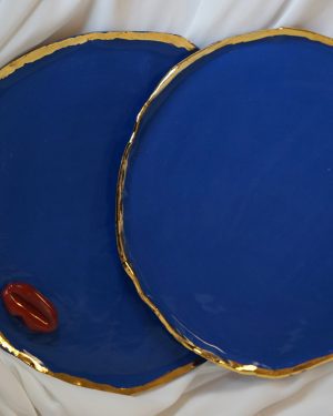 Lips Plates - Blue Porcelain