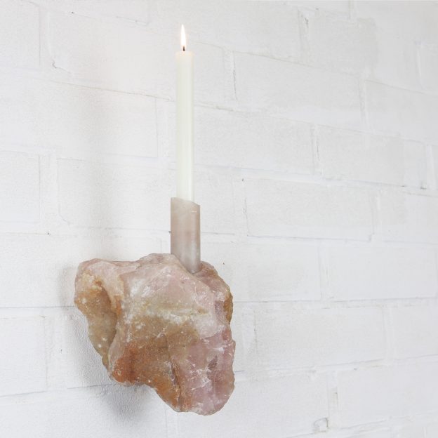 ‘abra-candelabra’ – Rose-quartz Wall Piece Candleholder